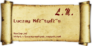 Luczay Mátyás névjegykártya